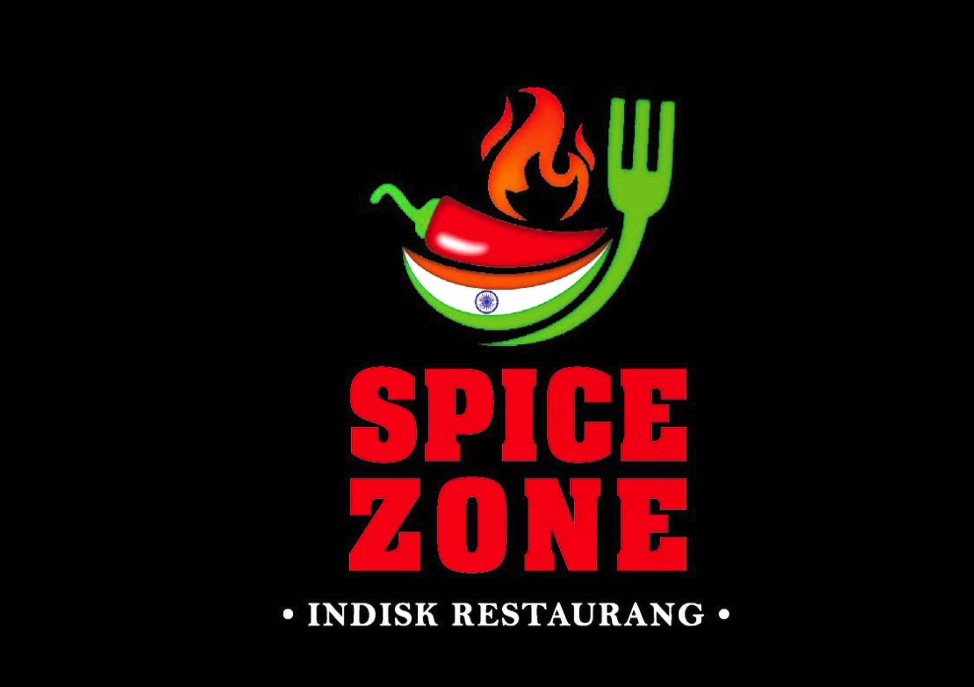 Spice Zone – indisk restaurang i Lidingö, logotyp med chili och gaffel
